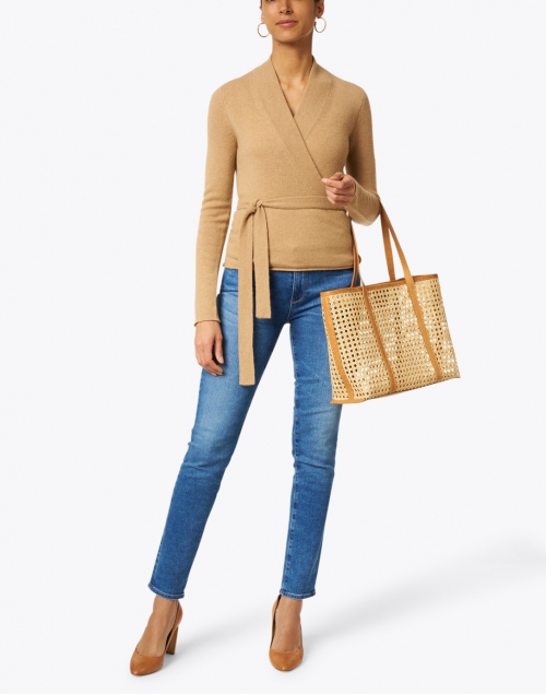 Bembien - Margot Natural Rattan and Caramel Leather Tote