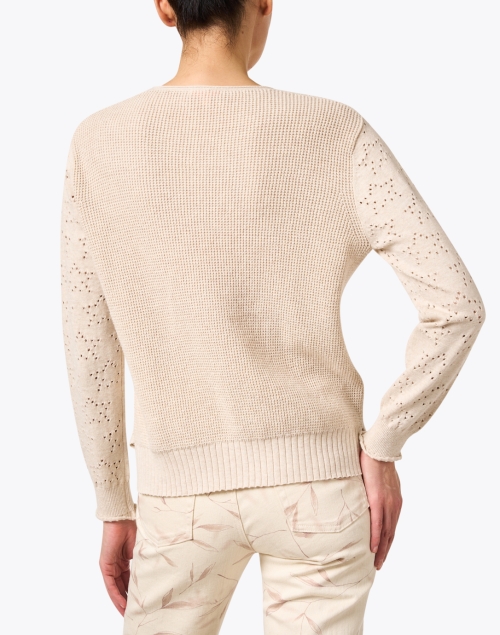 Back image - Lisa Todd - Beige Pointelle Sleeve Top