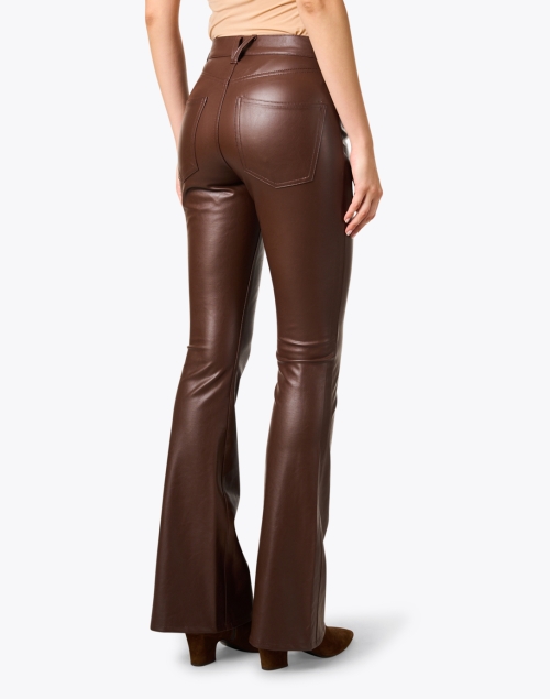 Back image - Veronica Beard - Beverly Brown Faux Leather High Rise Flare Pant