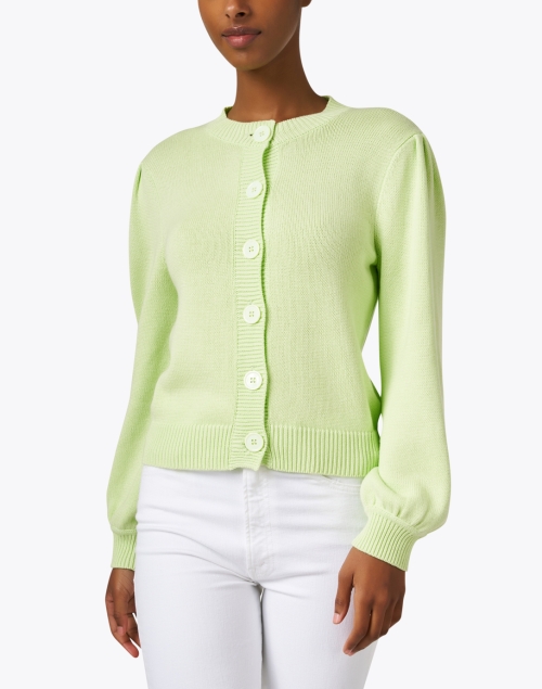 Front image - Jumper 1234 - Green Cotton Cardigan