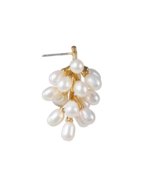 Back image - Kenneth Jay Lane - Gold Pearl Cluster Drop Earrings