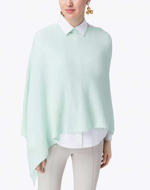 Front image - Minnie Rose - Mint Green Cashmere Ruana