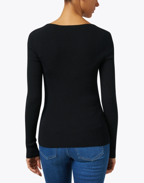 Back image - Jason Wu - Black Wool Curved Neck Sweater
