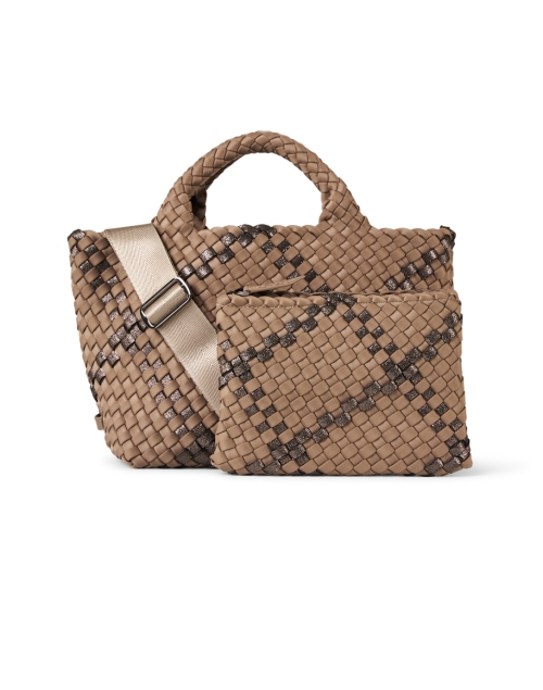 Back image - Naghedi - St. Barths Mini Brown Plaid Woven Handbag