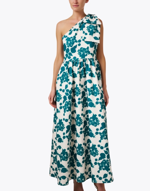 Front image - Abbey Glass - Caroline Green and Cream Floral Dress