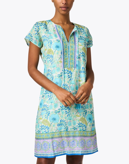 Front image - Bella Tu - Turquoise Print Dress