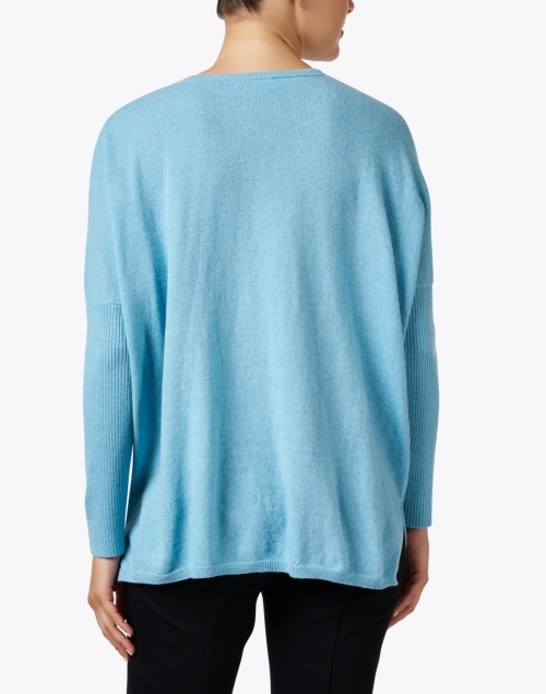Back image - WHY CI - Blue Print Wool Sweater