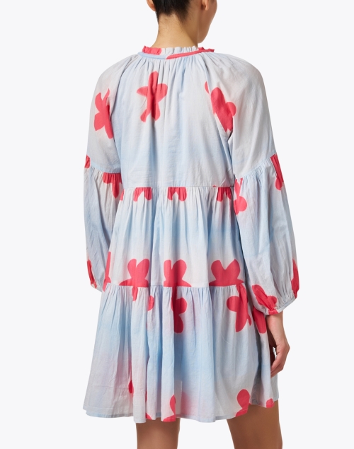 Back image - Oliphant - Bela Blue Floral Print Dress