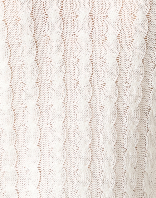 Fabric image - White + Warren - White Linen Cotton Cable Sweater