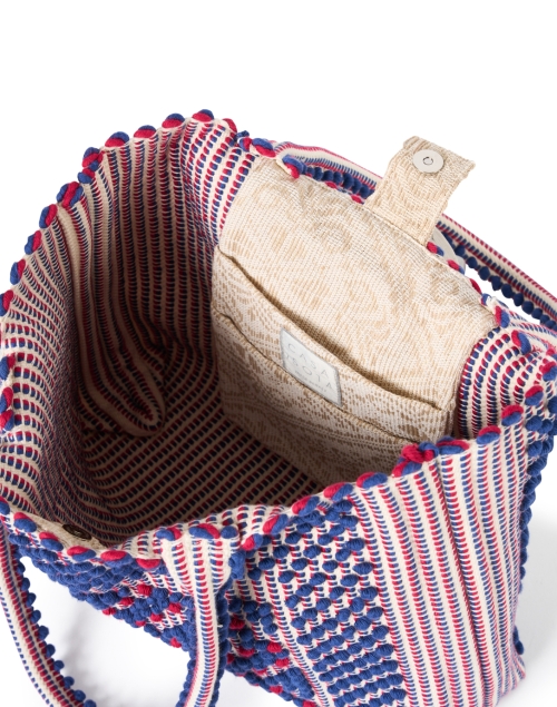 Back image - Casa Isota - Ava Red and Navy Geo Woven Cotton Shoulder Bag