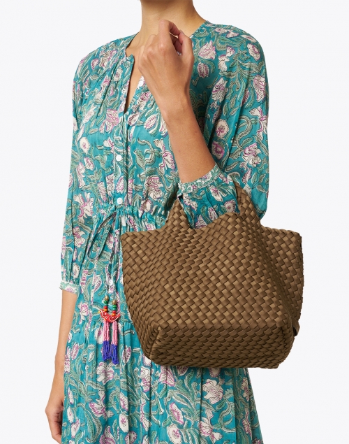 Look image - Naghedi - St. Barths Mini Solid Mink Brown Woven Handbag