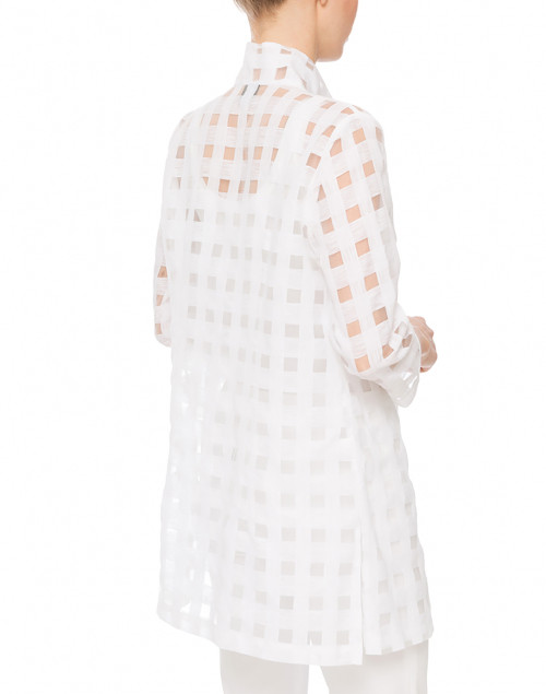 Back image - Connie Roberson - Rita White Sheer Plaid Shirt