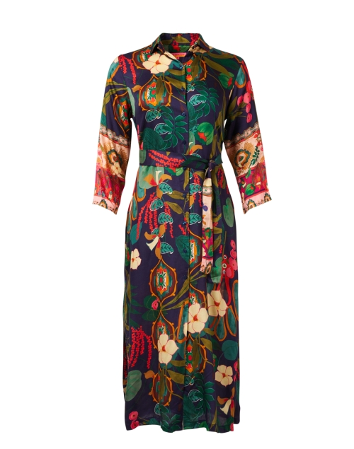 Dafne Multi Floral Print Shirt Dress | Vilagallo