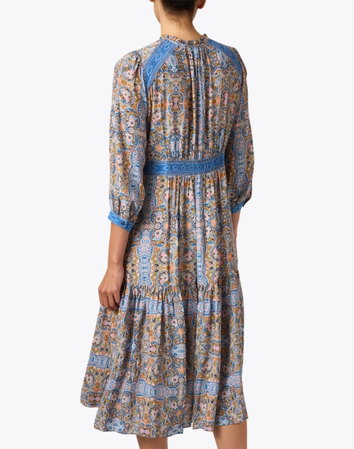 Back image - Shoshanna - Blue Border Print Dress