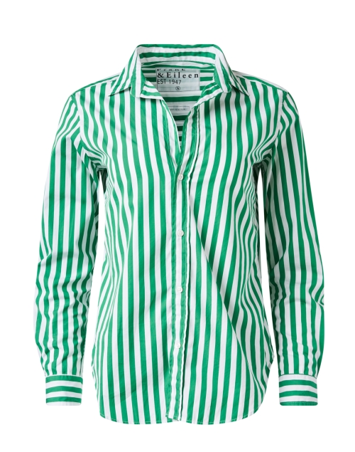 Product image - Frank & Eileen - Frank Green and White Striped Cotton Shirt