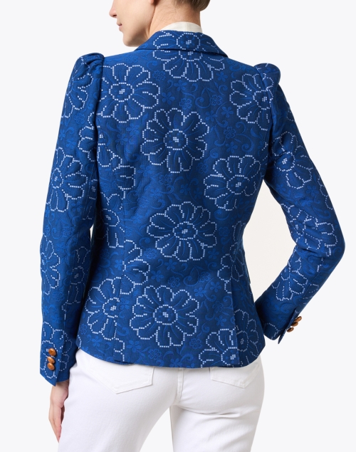 Back image - Smythe - Blue Embroidered Cotton Blend Blazer