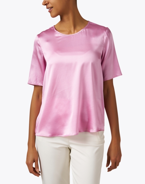 Front image - Purotatto - Pink Silk Top