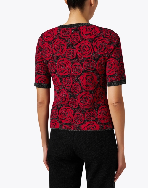 Back image - Marc Cain - Red Rose Print Knit Top