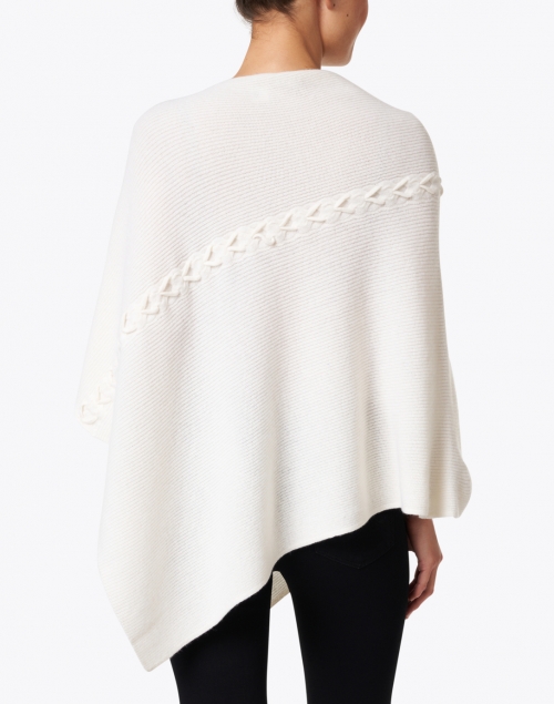 Kinross - Ivory Laced Cable Cashmere Poncho