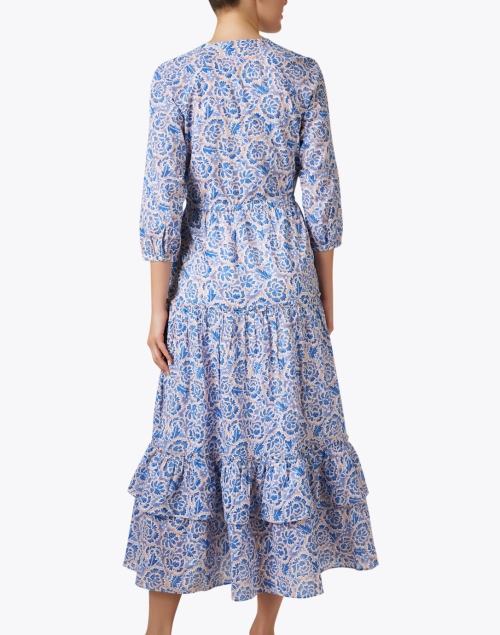 Back image - Banjanan - Bazaar Blue Floral Print Cotton Dress