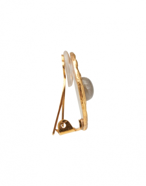 Fabric image - Sylvia Toledano - Labradorite Medallion Gold Stud Earrings