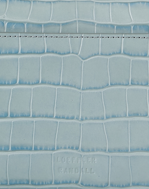 Fabric image - Loeffler Randall - Stefania Blue Croc Leather Baguette Shoulder Bag