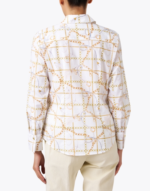 Back image - Hinson Wu - Diane White and Gold Chain Print Blouse