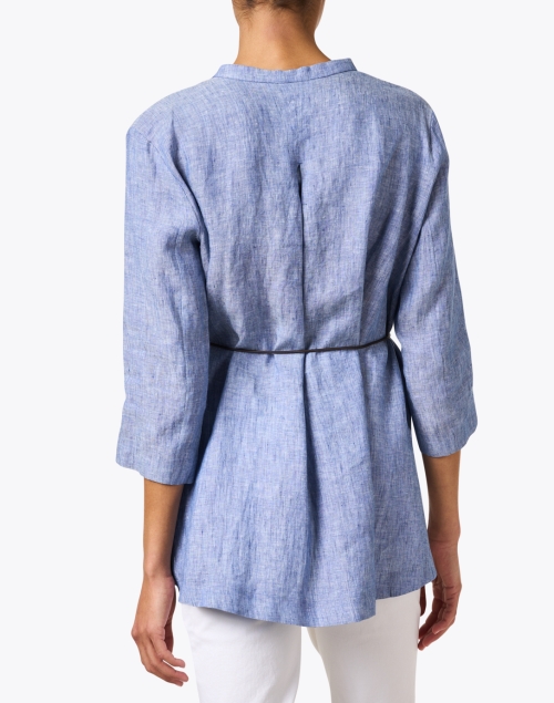 Back image - Fabiana Filippi - Blue Chambray Linen Shirt