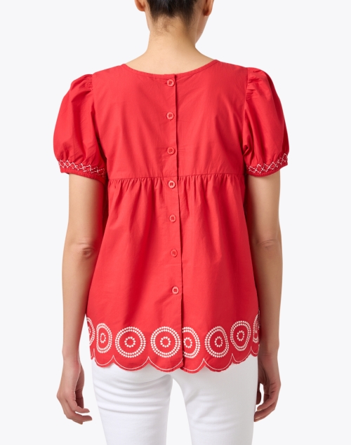 Back image - Frances Valentine - Whit Red Embroidered Top