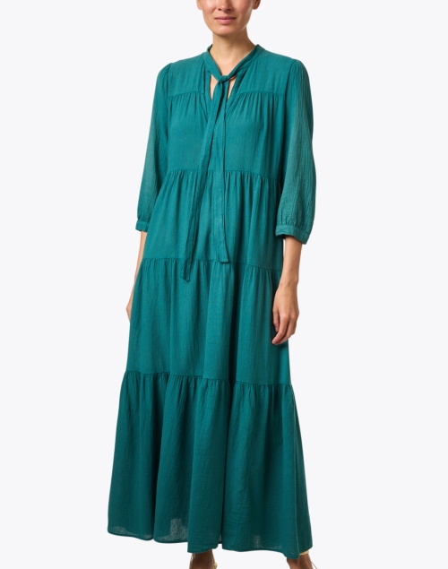 Front image - Honorine - Giselle Green Tiered Maxi Dress