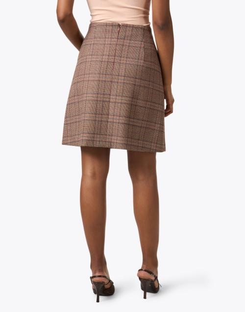Back image - Weekend Max Mara - Ricamo Brown Plaid Wool Skirt