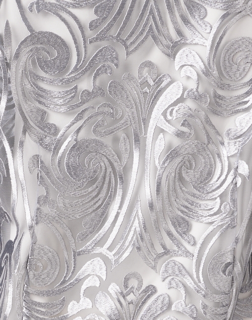Fabric image - Connie Roberson - Rita Silver Deco Sheer Lace Top