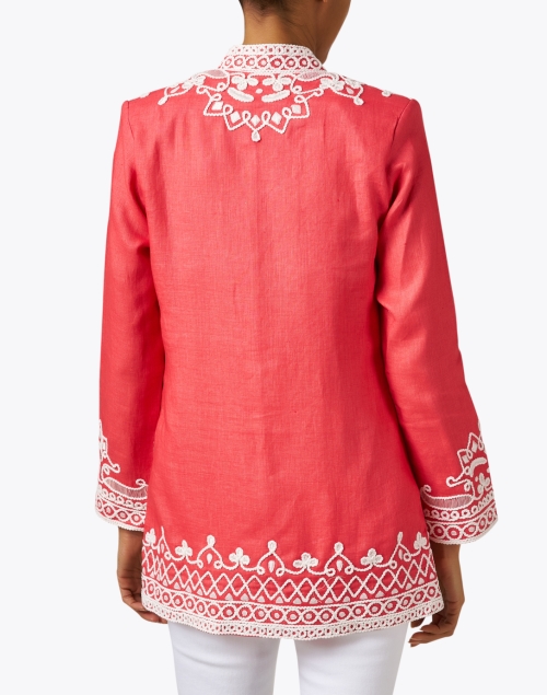 Back image - Bella Tu - Ceci Coral Embroidered Linen Jacket