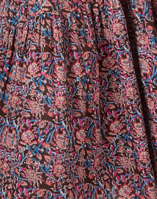 Fabric image - Apiece Apart - Trinidad Brown Multi Print Cotton Dress