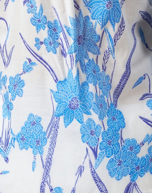 Fabric image - Bella Tu - Blue and White Floral Print Shirt