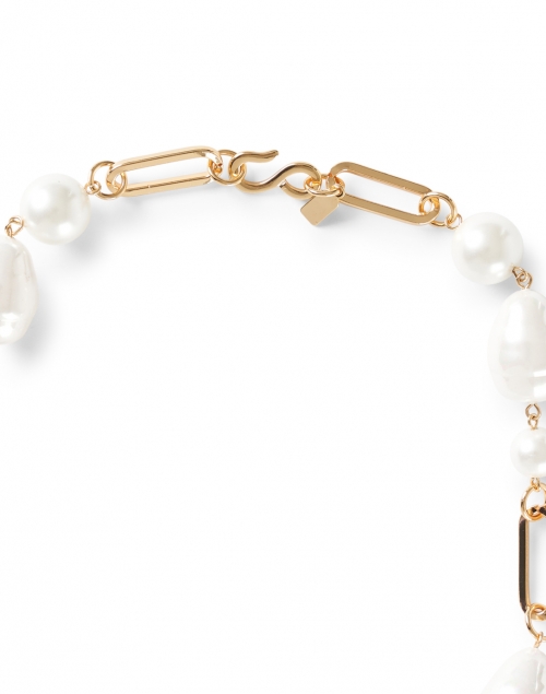 Kenneth Jay Lane -  Gold and Pearl Link Necklace