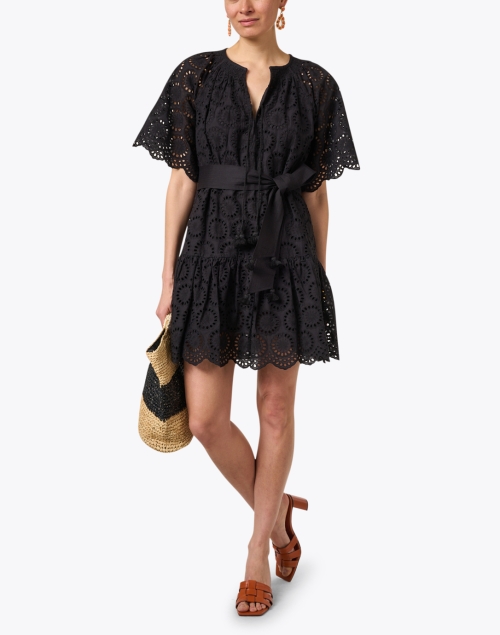 Bria Black Cotton Lace Dress