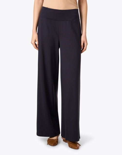 Front image - Eileen Fisher - Navy Ponte Wide Leg Pant