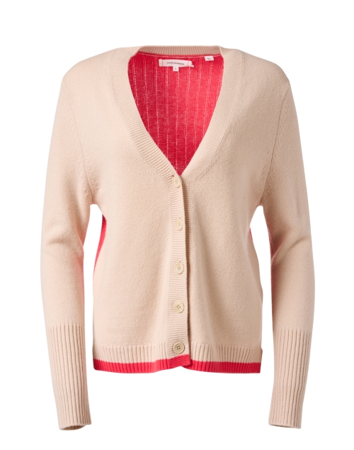 Product image - Chinti and Parker - Cream and Coral Wool Cashmere Cardigan