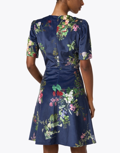 Back image - St. Piece - Alex Blue Floral Velvet Dress