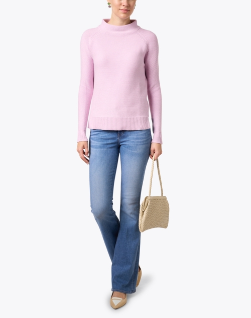 Pink Garter Stitch Cotton Sweater