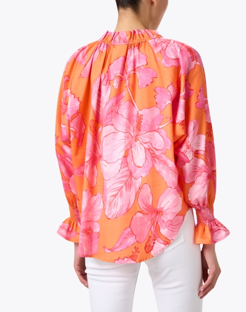 Back image - Finley - Candace Orange and Pink Floral Cotton Top