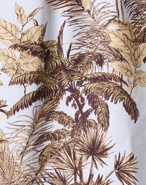 Fabric image - Marc Cain - Blue Palm Print Cotton Blouse