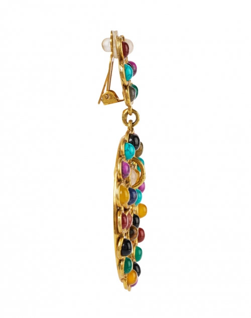 Back image - Sylvia Toledano - Large Flower Candies Multicolored Gemstone Drop Earrings