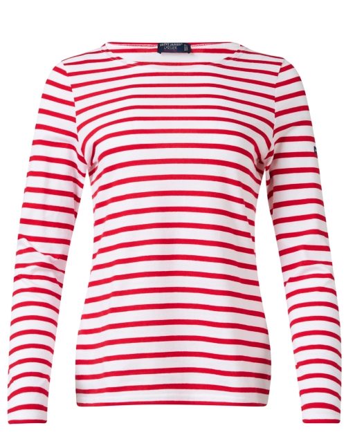 Product image - Saint James - Minquidame White and Red Striped Cotton Top