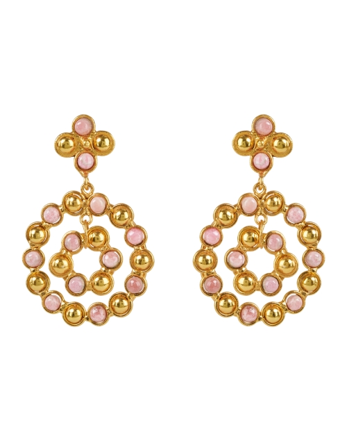 Product image - Sylvia Toledano - Large Flower Candies Gold and Pink Drop Earrings 