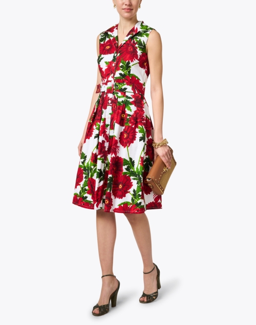 Audrey Red White and Green Print Dress
