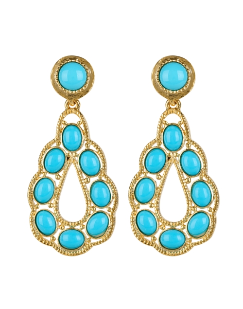 Product image - Kenneth Jay Lane - Gold and Turquoise Teardrop Earrings
