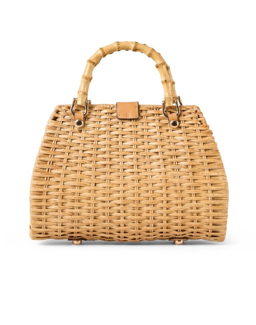 Back image - Frances Valentine - Rooster Wicker Bamboo Handle Bag