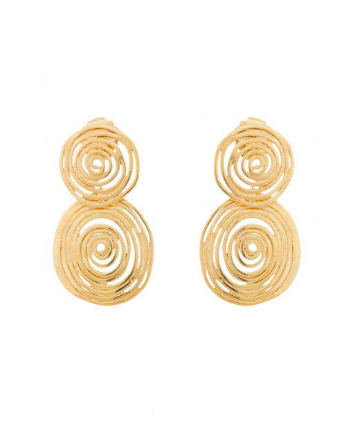 Gas Bijoux - Gold Wave Swirl Small Circle Earrings